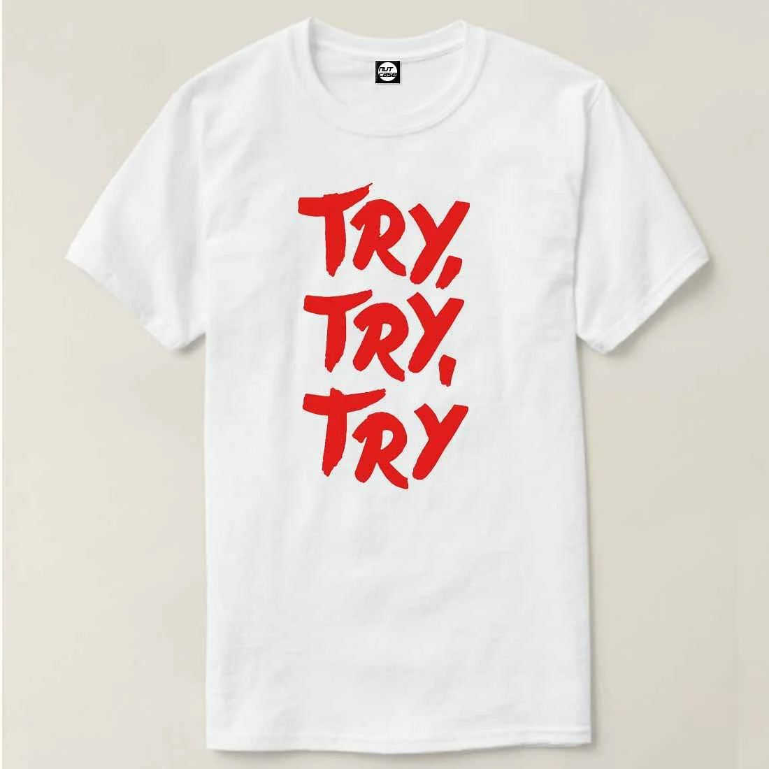 Nutcase Designer Round Neck Men's T-Shirt Wrinkle-Free Poly Cotton Tees - Try Try - Image 4