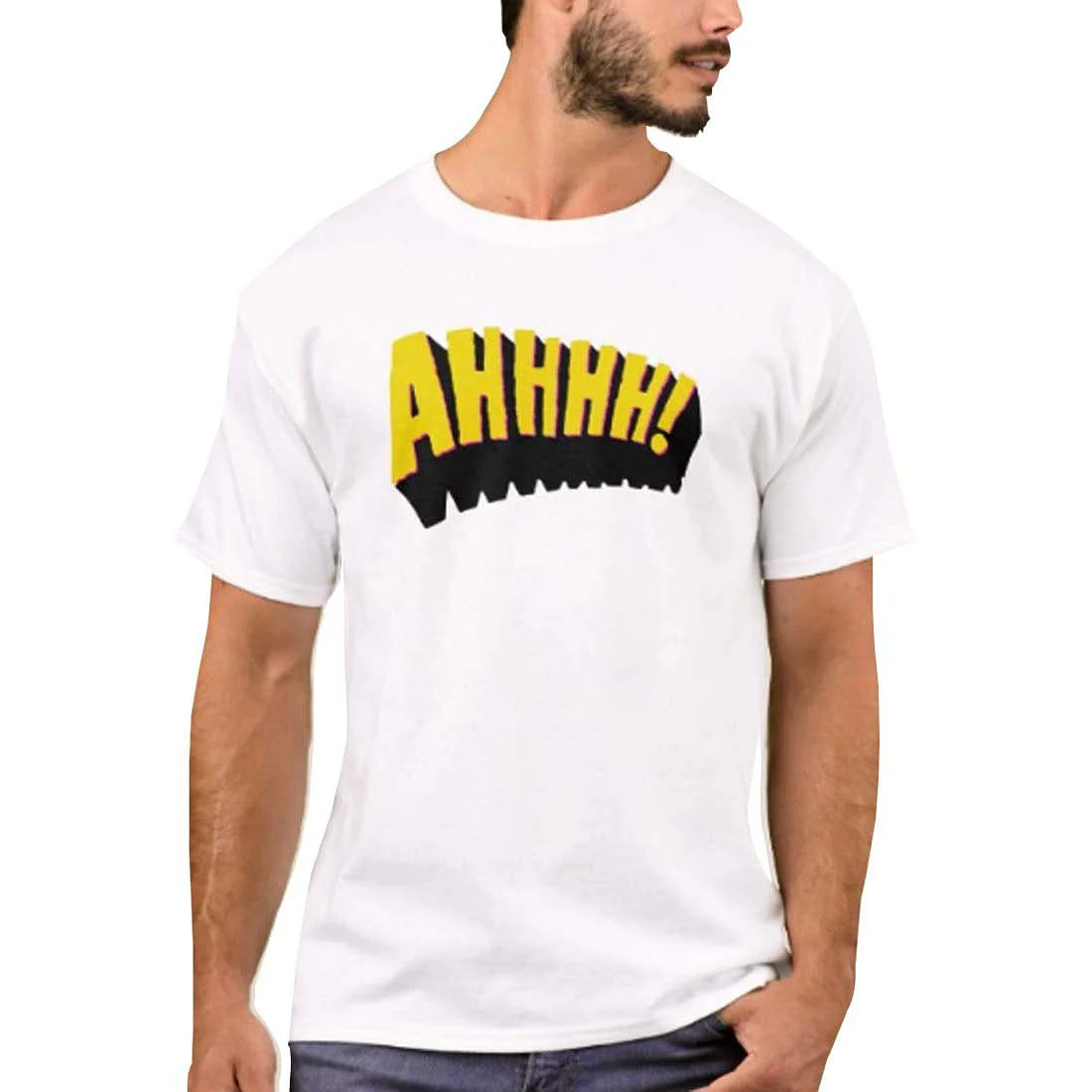 Nutcase Designer Round Neck Men's T-Shirt Wrinkle-Free Poly Cotton Tees - Ahh