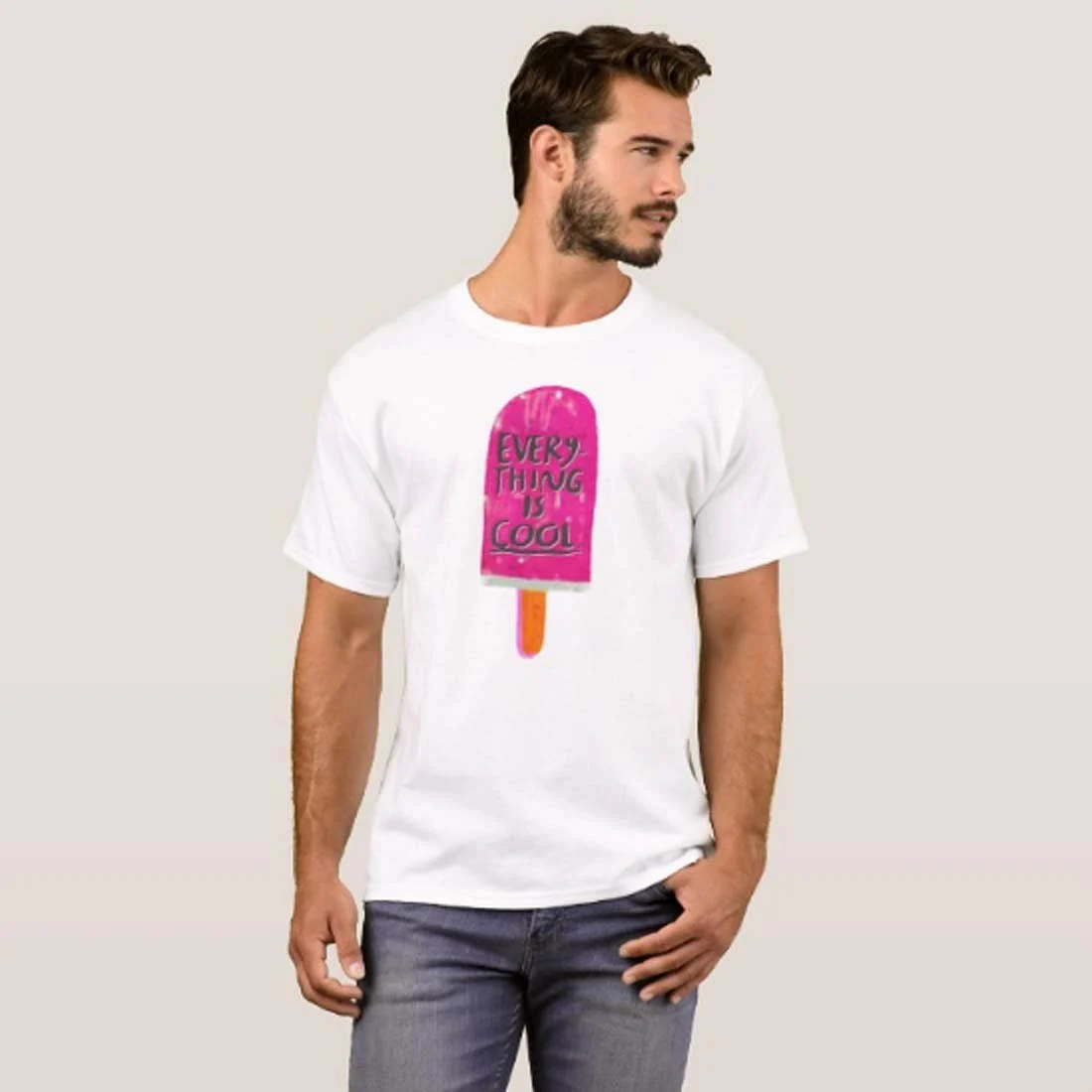 Nutcase Designer Round Neck Men's T-Shirt Wrinkle-Free Poly Cotton Tees - Everything is Cool - Image 3