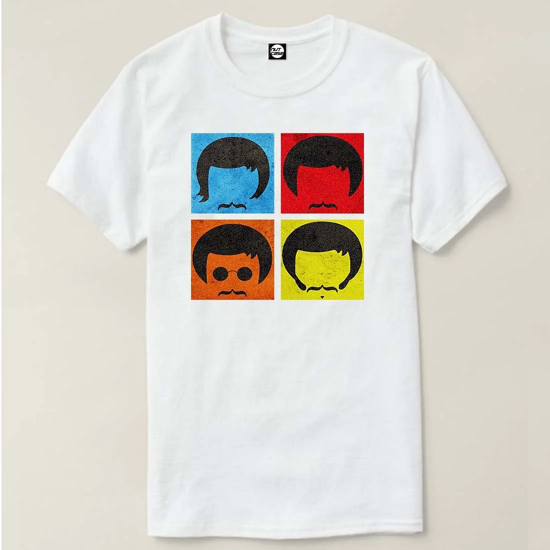 Nutcase Designer Round Neck Men's T-Shirt Wrinkle-Free Poly Cotton Tees - Colorful Face - Image 4