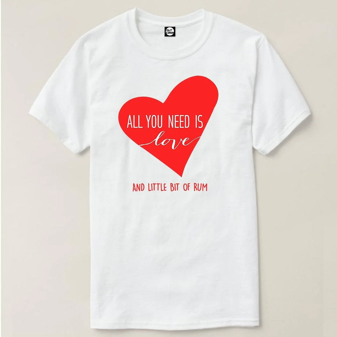 Nutcase Designer Round Neck Men's T-Shirt Wrinkle-Free Poly Cotton Tees - Love and Little Rum - Image 4