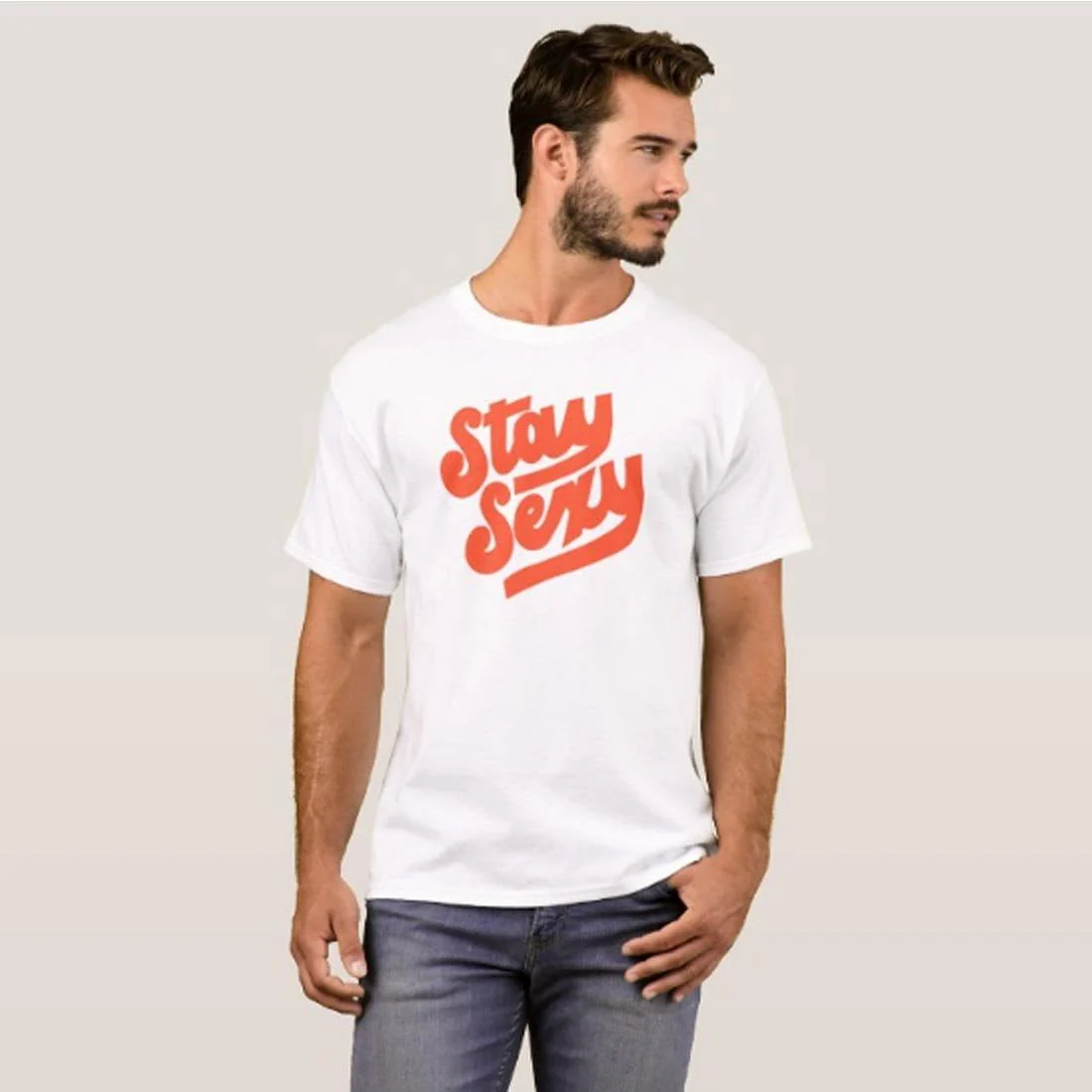 Nutcase Designer Round Neck Men's T-Shirt Wrinkle-Free Poly Cotton Tees - Stay Sexy - Image 3