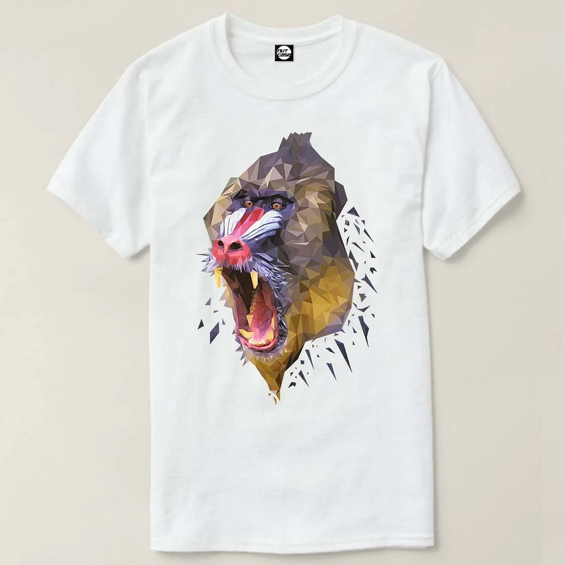 Nutcase Designer Round Neck Men's T-Shirt Wrinkle-Free Poly Cotton Tees - Wild Baboon - Image 4