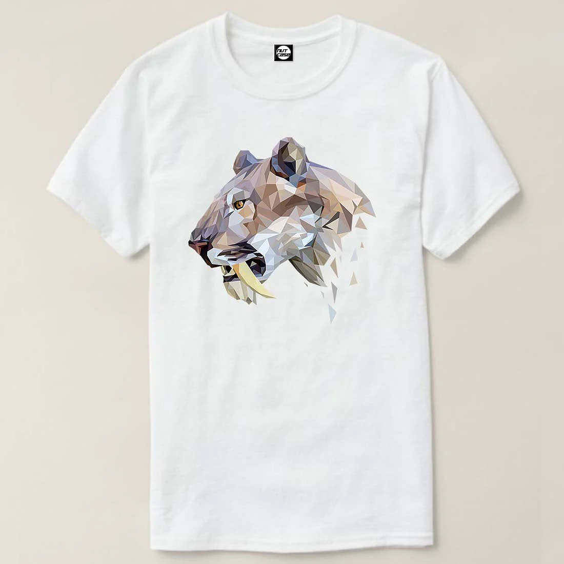 Nutcase Designer Round Neck Men's T-Shirt Wrinkle-Free Poly Cotton Tees - Sabertooth Tiger - Image 4