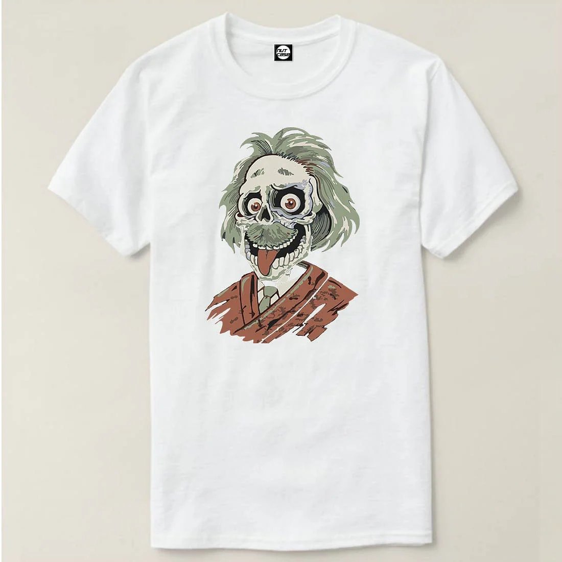 Nutcase Designer Round Neck Men's T-Shirt Wrinkle-Free Poly Cotton Tees - Einstein Zombie - Image 4
