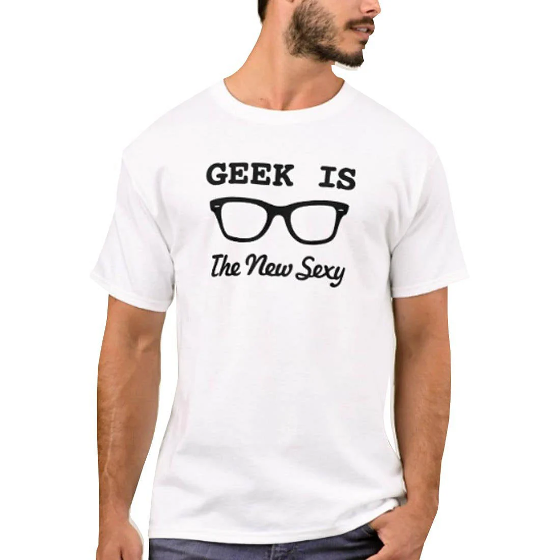 Nutcase Designer Round Neck Men's T-Shirt Wrinkle-Free Poly Cotton Tees - Geek is The New Sexy
