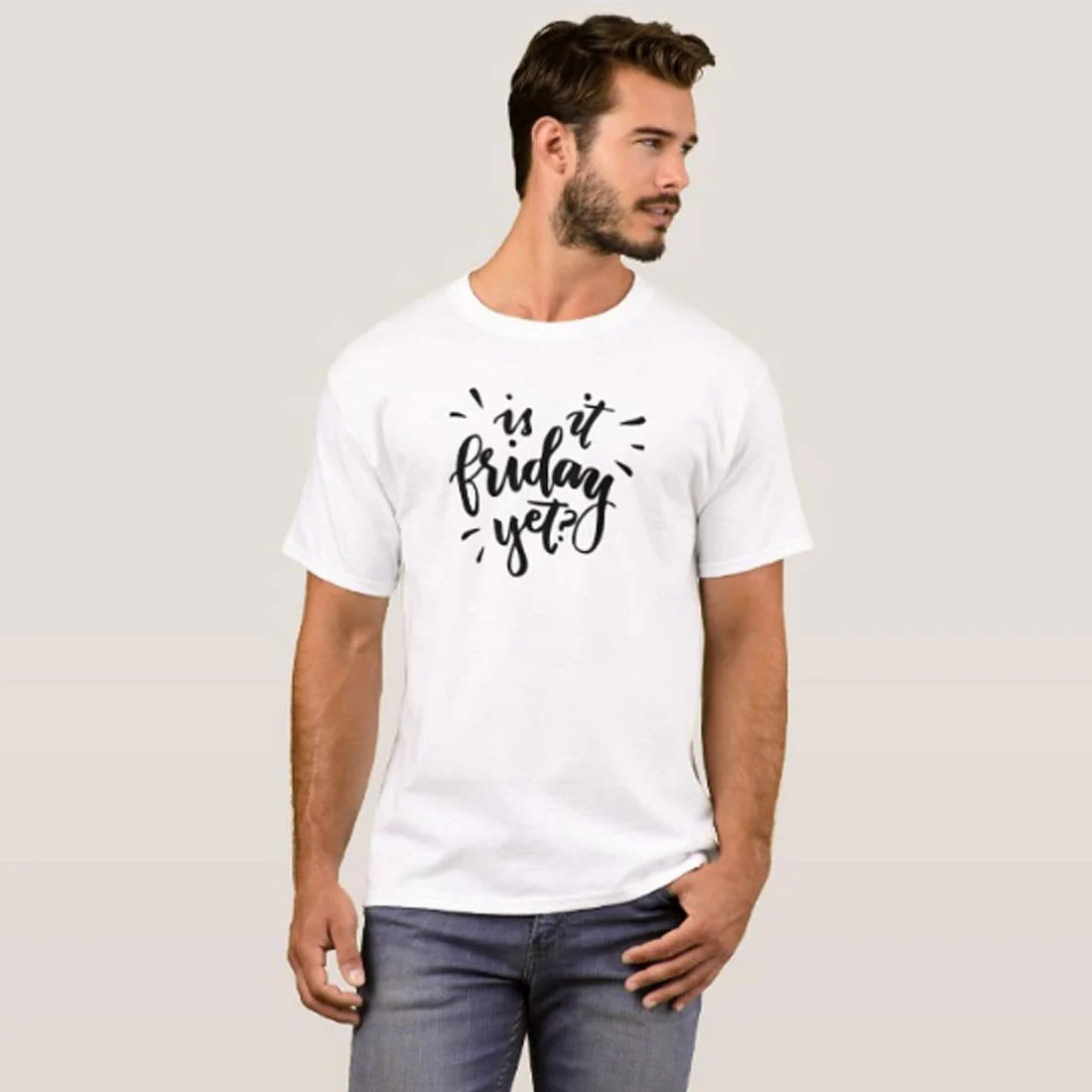 Nutcase Designer Round Neck Men's T-Shirt Wrinkle-Free Poly Cotton Tees - Friday - Image 3