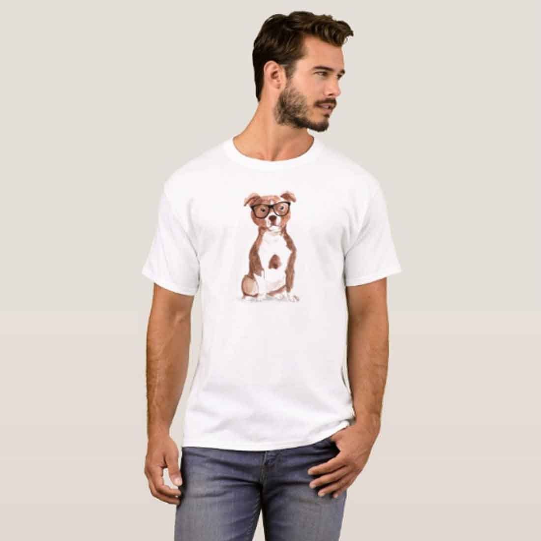 Nutcase Designer Round Neck Men's T-Shirt Wrinkle-Free Poly Cotton Tees - Smart Hip Dog - Image 3