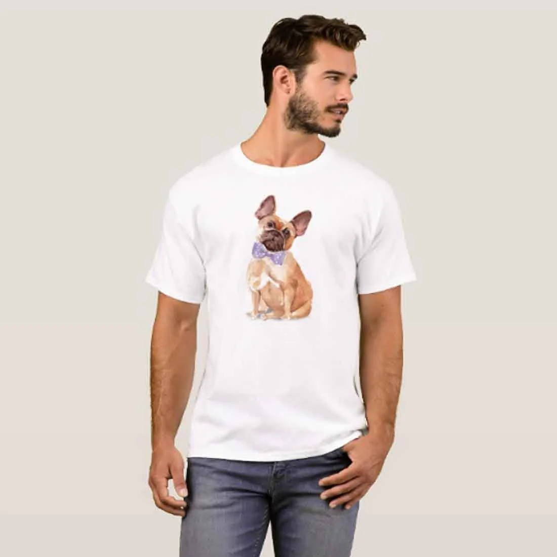 Nutcase Designer Round Neck Men's T-Shirt Wrinkle-Free Poly Cotton Tees - Sweet Dog - Image 3