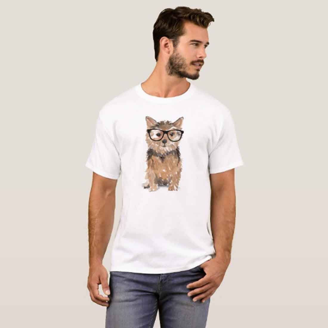 Nutcase Designer Round Neck Men's T-Shirt Wrinkle-Free Poly Cotton Tees - Smarty Dog - Image 3