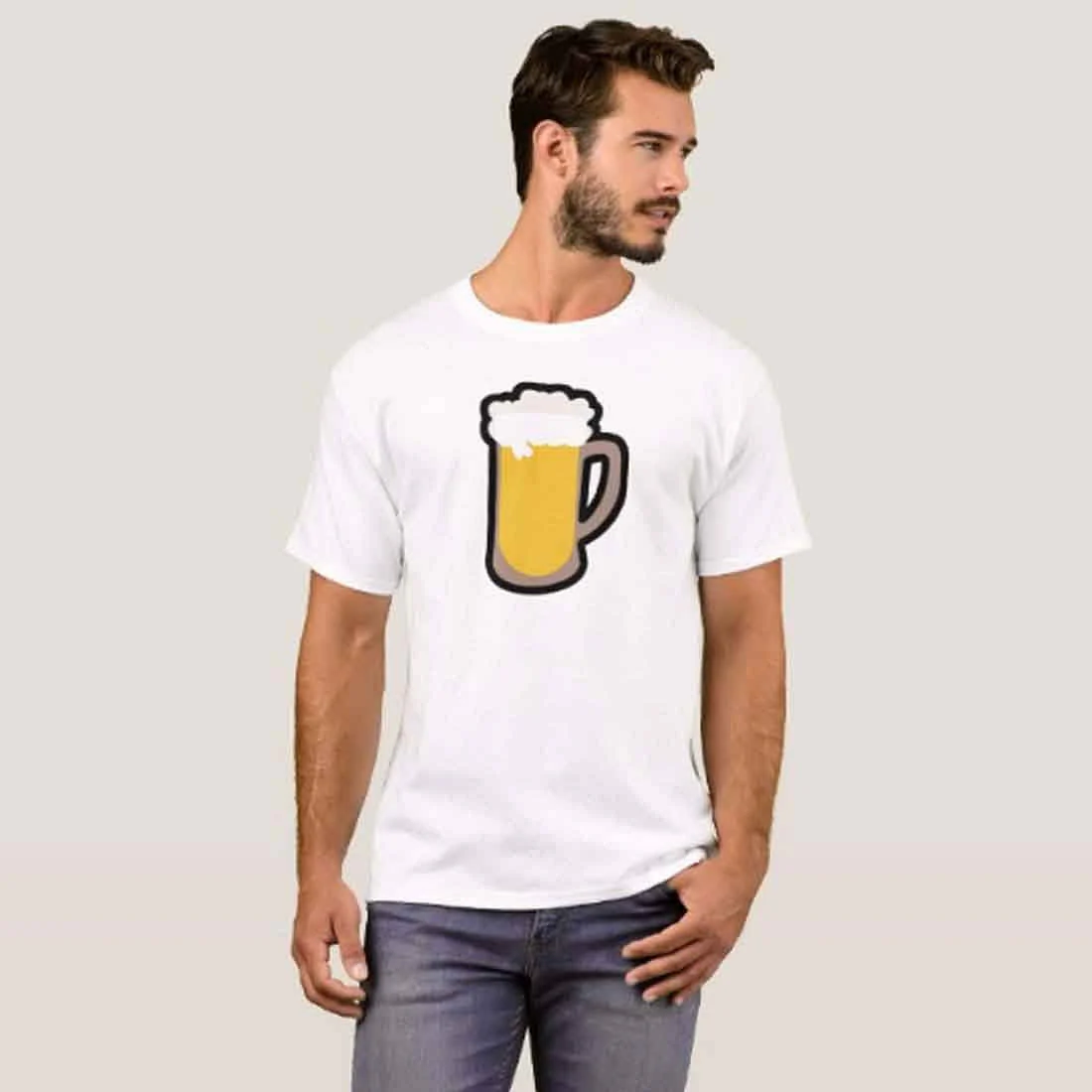 Nutcase Designer Round Neck Men's T-Shirt Wrinkle-Free Poly Cotton Tees - Beer Glass - Image 3