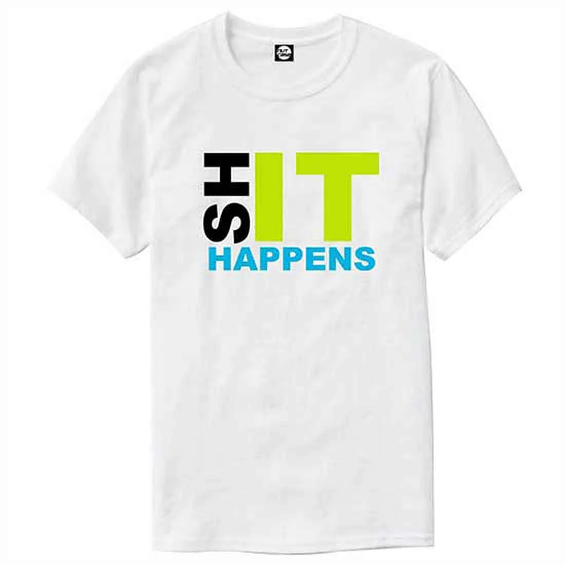 Nutcase Designer Round Neck Men's T-Shirt Wrinkle-Free Poly Cotton Tees - Shit Happens - Image 4