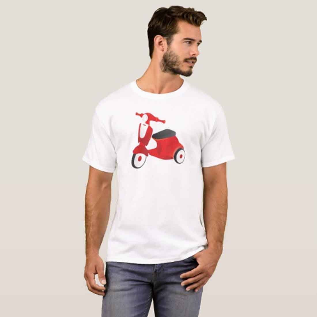 Nutcase Designer Round Neck Men's T-Shirt Wrinkle-Free Poly Cotton Tees - Old Motor Cycle - Image 3