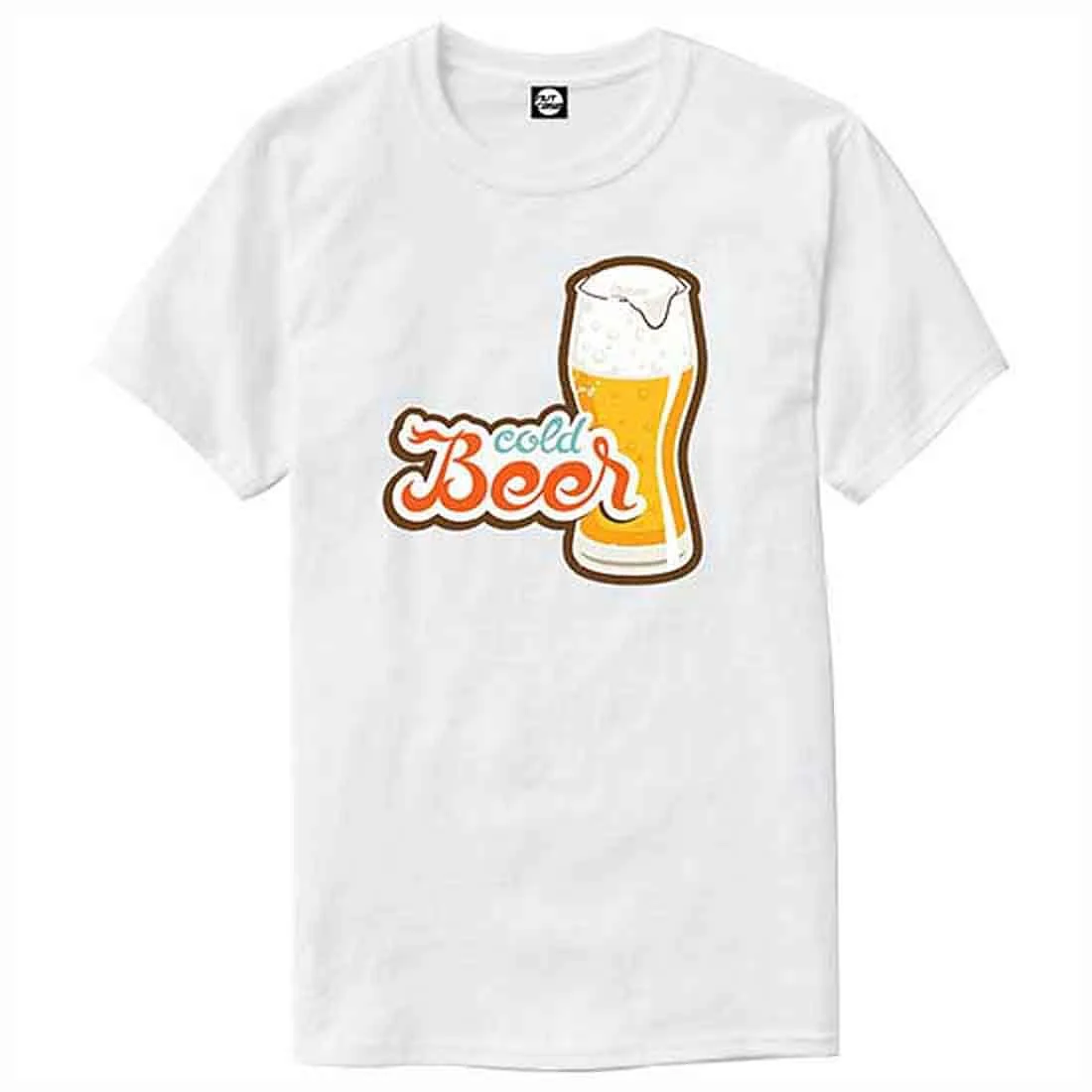 Nutcase Designer Round Neck Men's T-Shirt Wrinkle-Free Poly Cotton Tees - Cold Beer - Image 4