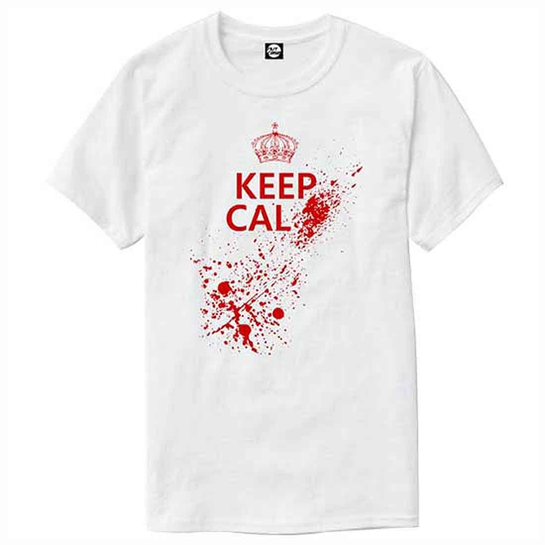 Nutcase Designer Round Neck Men's T-Shirt Wrinkle-Free Poly Cotton Tees - Keep Calm Red - Image 4