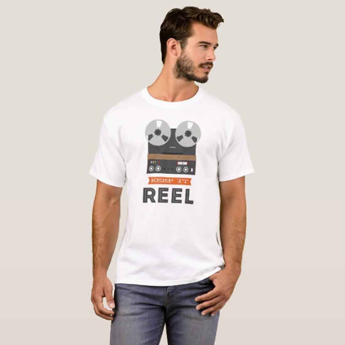 Nutcase Designer Round Neck Men's T-Shirt Wrinkle-Free Poly Cotton Tees - Reel - Image 3