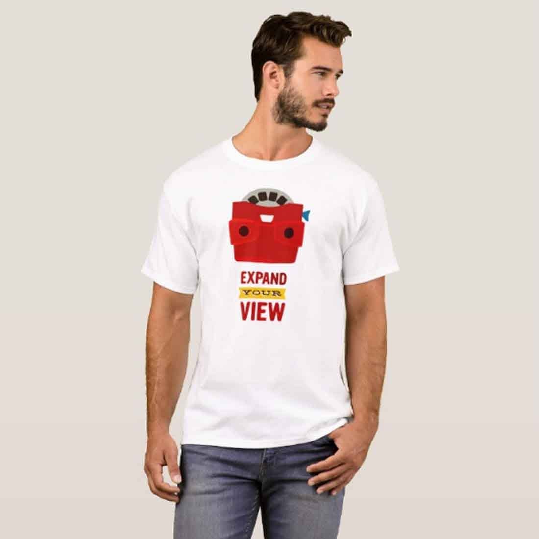Nutcase Designer Round Neck Men's T-Shirt Wrinkle-Free Poly Cotton Tees - Expand Your View - Image 3