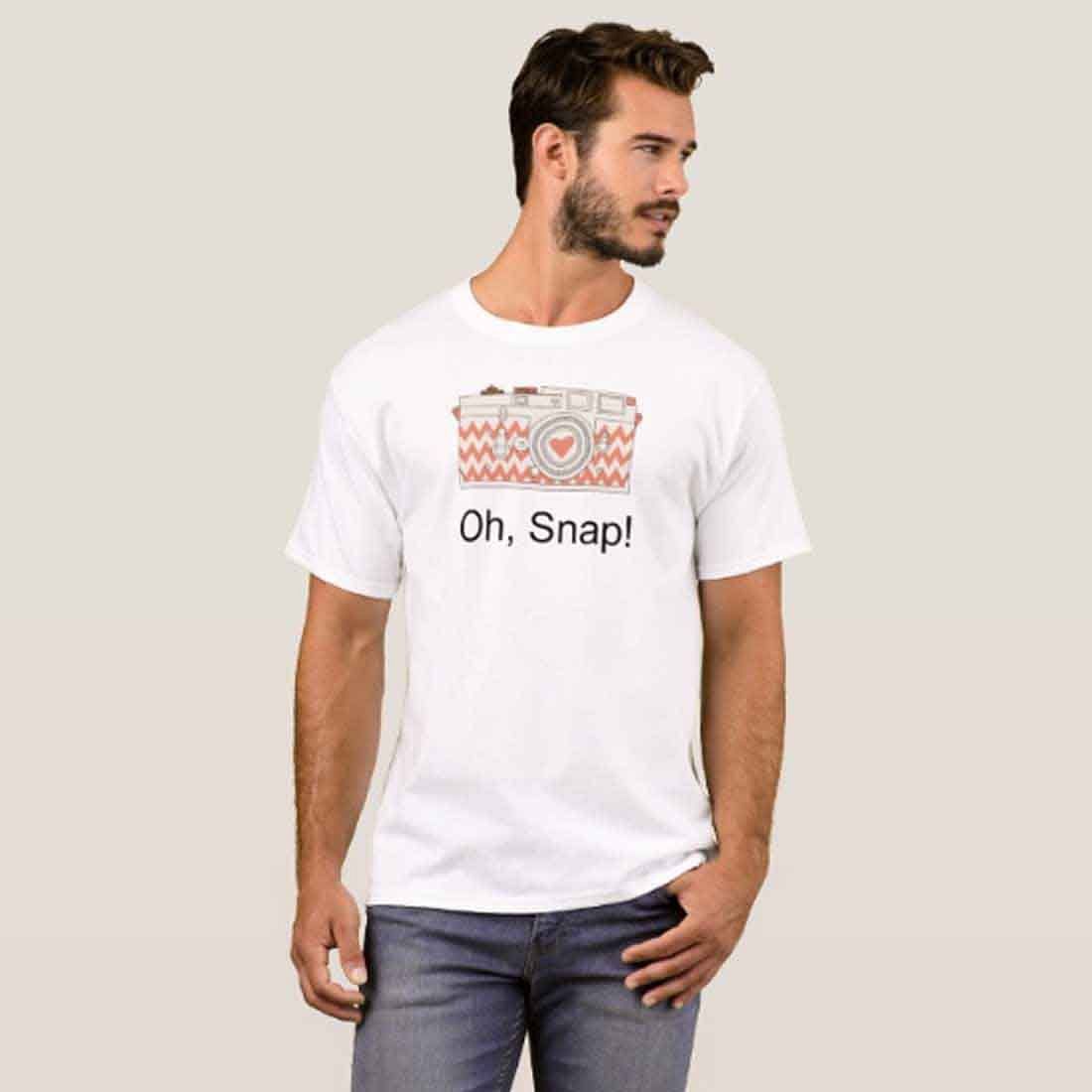 Nutcase Designer Round Neck Men's T-Shirt Wrinkle-Free Poly Cotton Tees - Oh Snap - Image 3