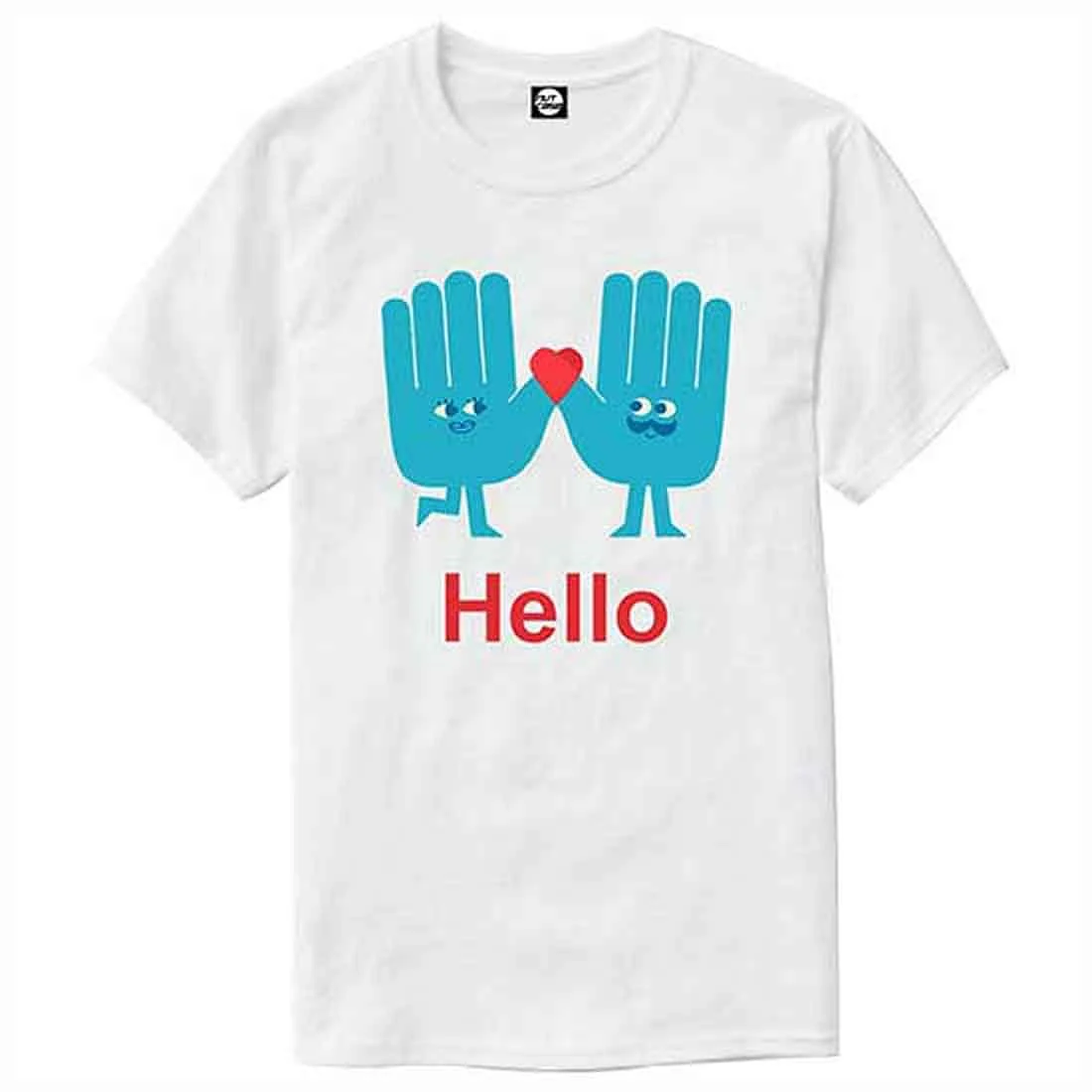 Nutcase Designer Round Neck Men's T-Shirt Wrinkle-Free Poly Cotton Tees - Hello Hand - Image 4