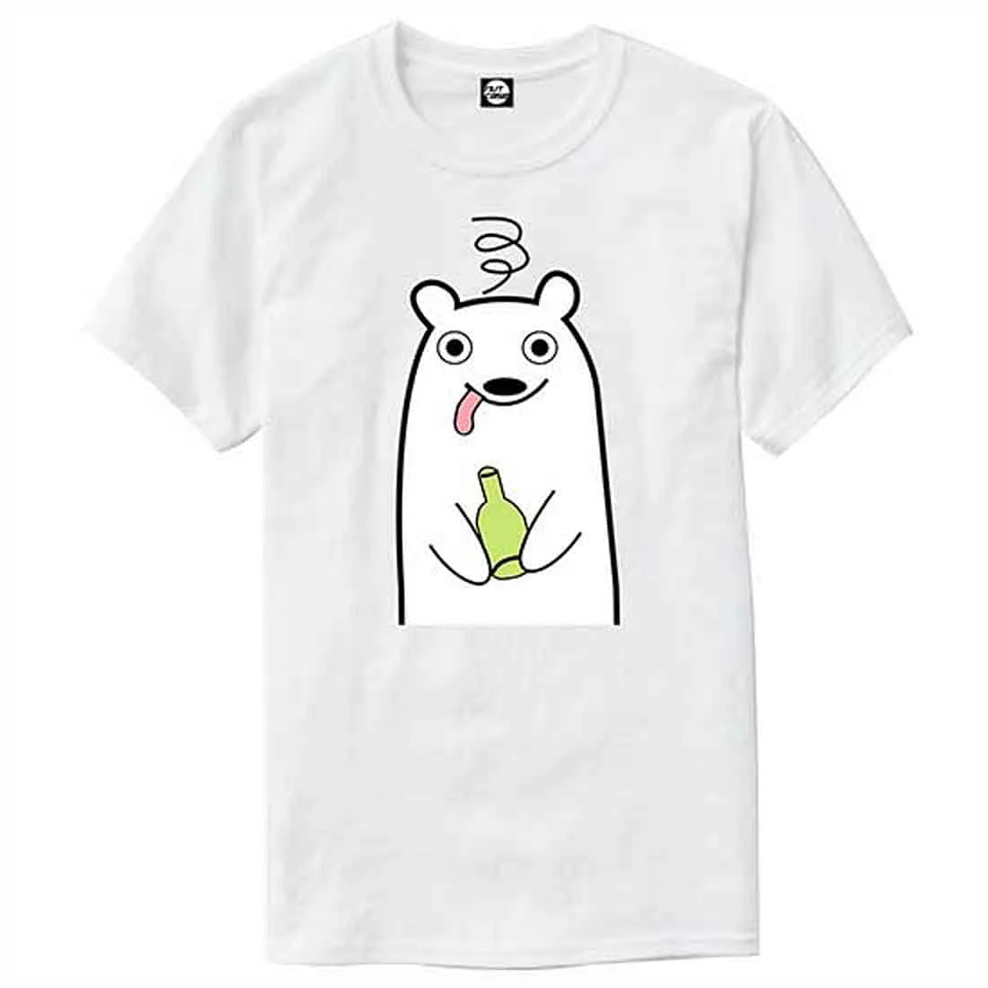 Nutcase Designer Round Neck Men's T-Shirt Wrinkle-Free Poly Cotton Tees - Wine Bear - Image 4