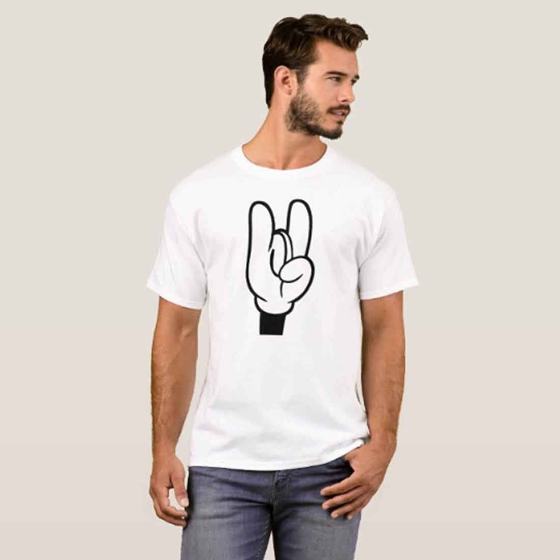 Nutcase Designer Round Neck Men's T-Shirt Wrinkle-Free Poly Cotton Tees - Two Finger - Image 3
