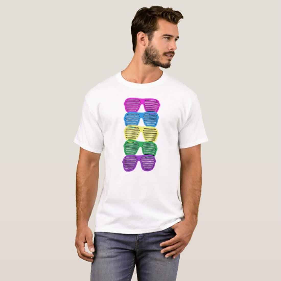 Nutcase Designer Round Neck Men's T-Shirt Wrinkle-Free Poly Cotton Tees - Colorful Specks - Image 3