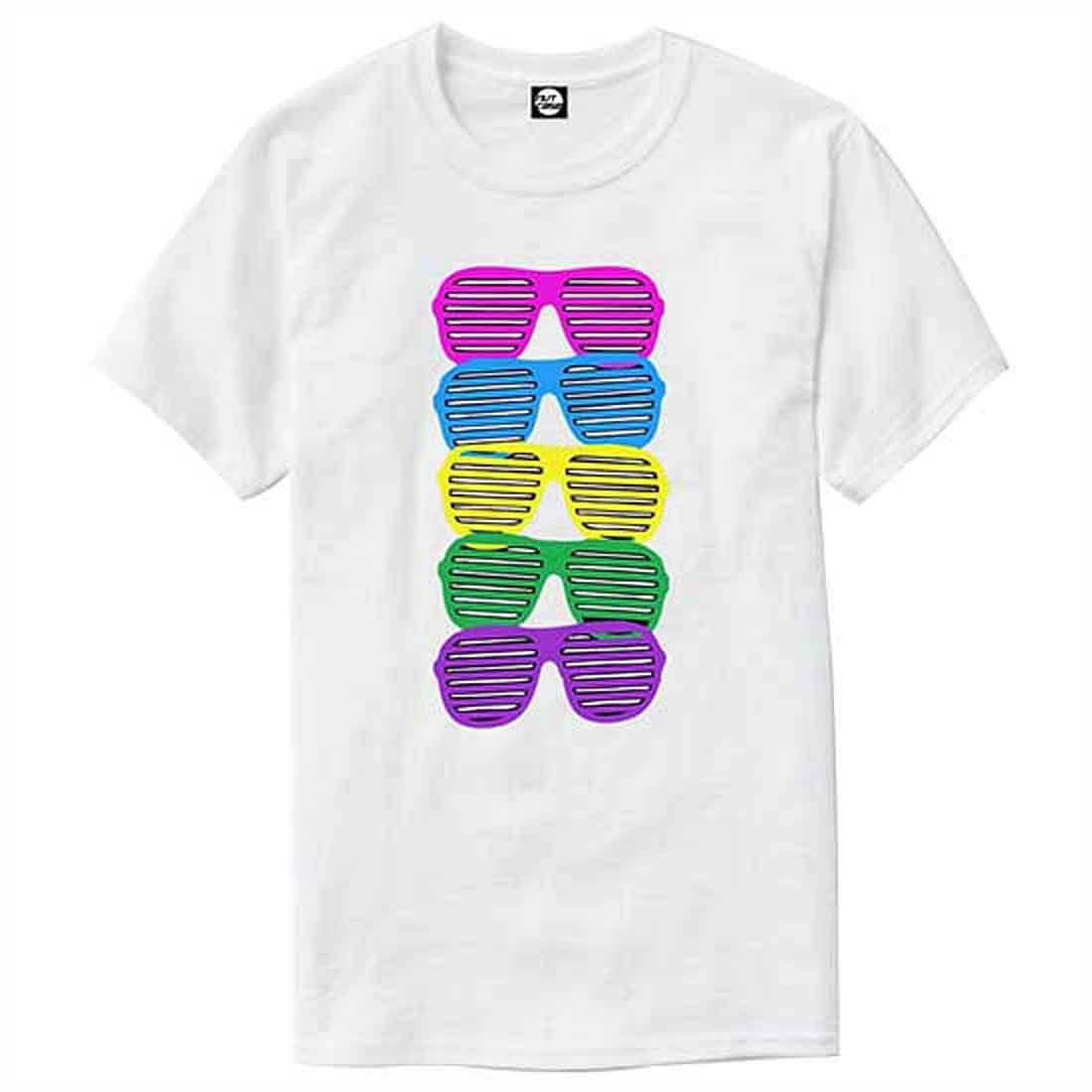 Nutcase Designer Round Neck Men's T-Shirt Wrinkle-Free Poly Cotton Tees - Colorful Specks - Image 4