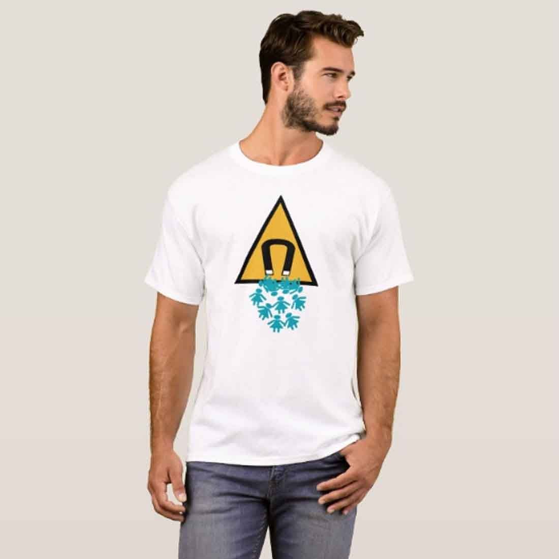 Nutcase Designer Round Neck Men's T-Shirt Wrinkle-Free Poly Cotton Tees - Magnet - Image 3