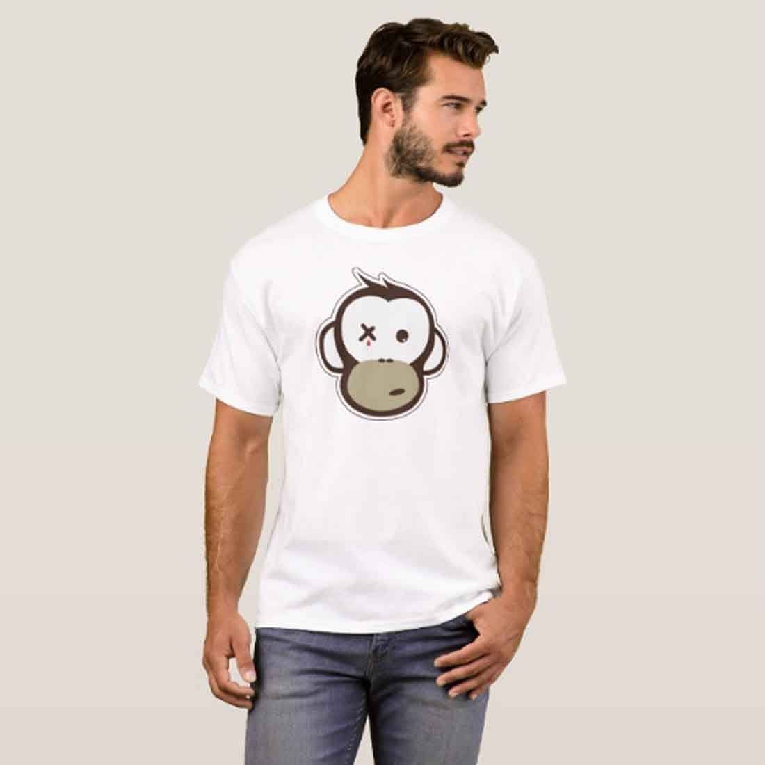 Nutcase Designer Round Neck Men's T-Shirt Wrinkle-Free Poly Cotton Tees - Crying Monkey - Image 3
