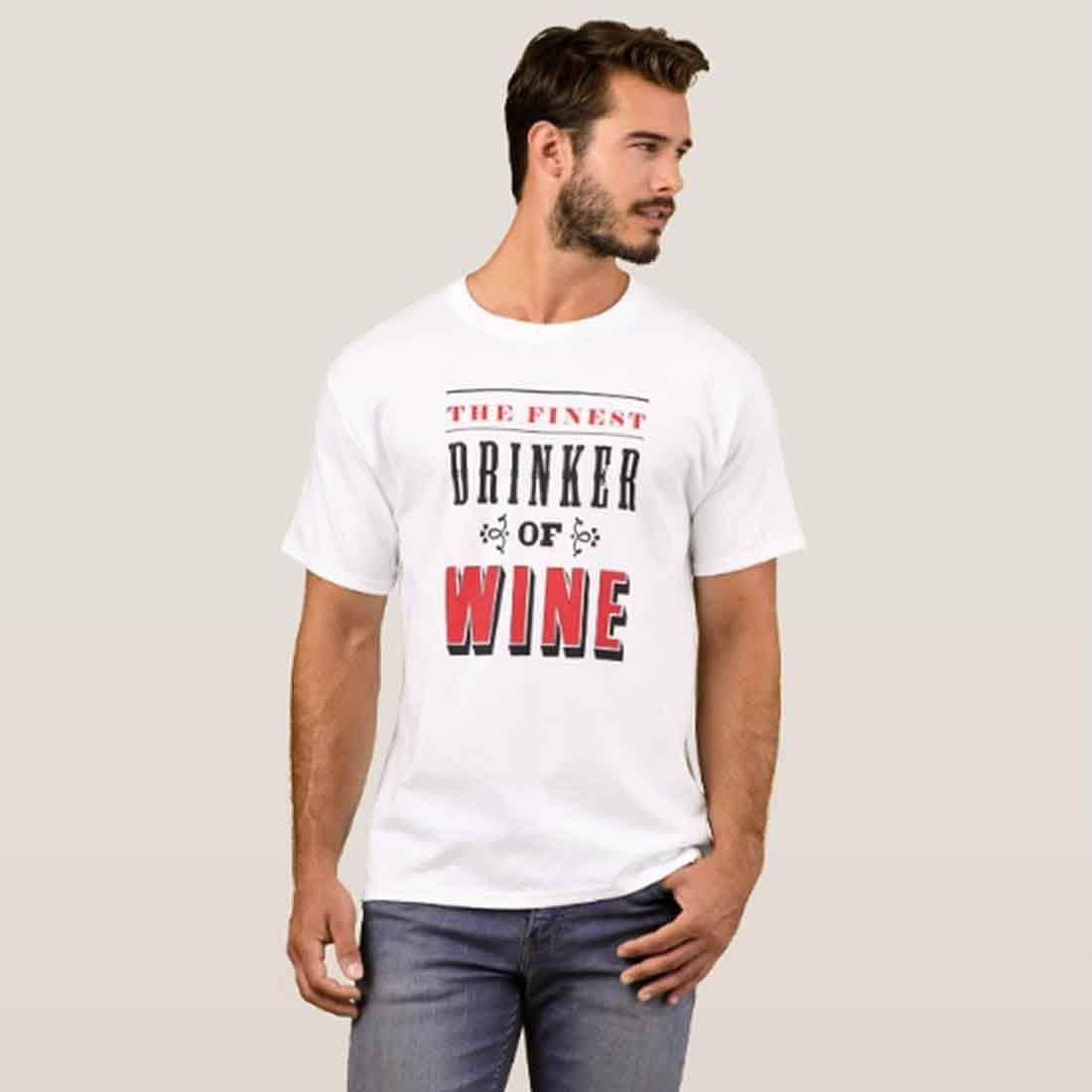 Nutcase Designer Round Neck Men's T-Shirt Wrinkle-Free Poly Cotton Tees - Drinker of Wine - Image 3