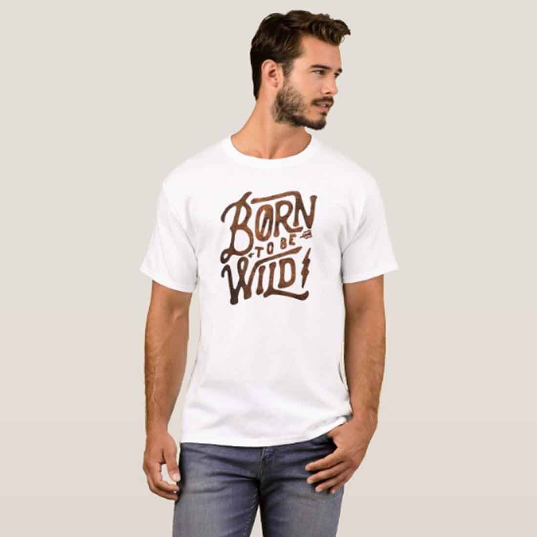 Nutcase Designer Round Neck Men's T-Shirt Wrinkle-Free Poly Cotton Tees - Born to Be Wild - Image 3