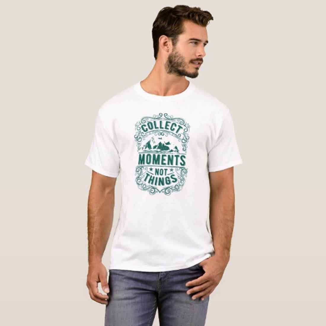 Nutcase Designer Round Neck Men's T-Shirt Wrinkle-Free Poly Cotton Tees - Collect Moments - Image 3