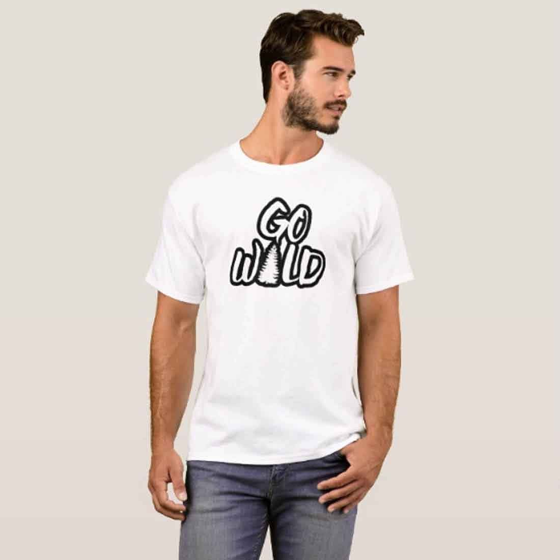 Nutcase Designer Round Neck Men's T-Shirt Wrinkle-Free Poly Cotton Tees - Go Wild - Image 3