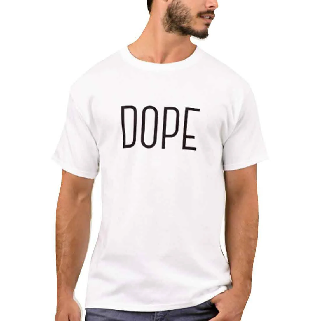 Nutcase Designer Round Neck Men's T-Shirt Wrinkle-Free Poly Cotton Tees - Dope