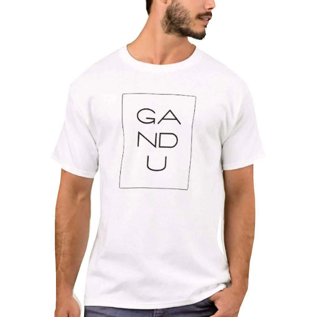 Nutcase Designer Round Neck Men's T-Shirt Wrinkle-Free Poly Cotton Tees - Typo