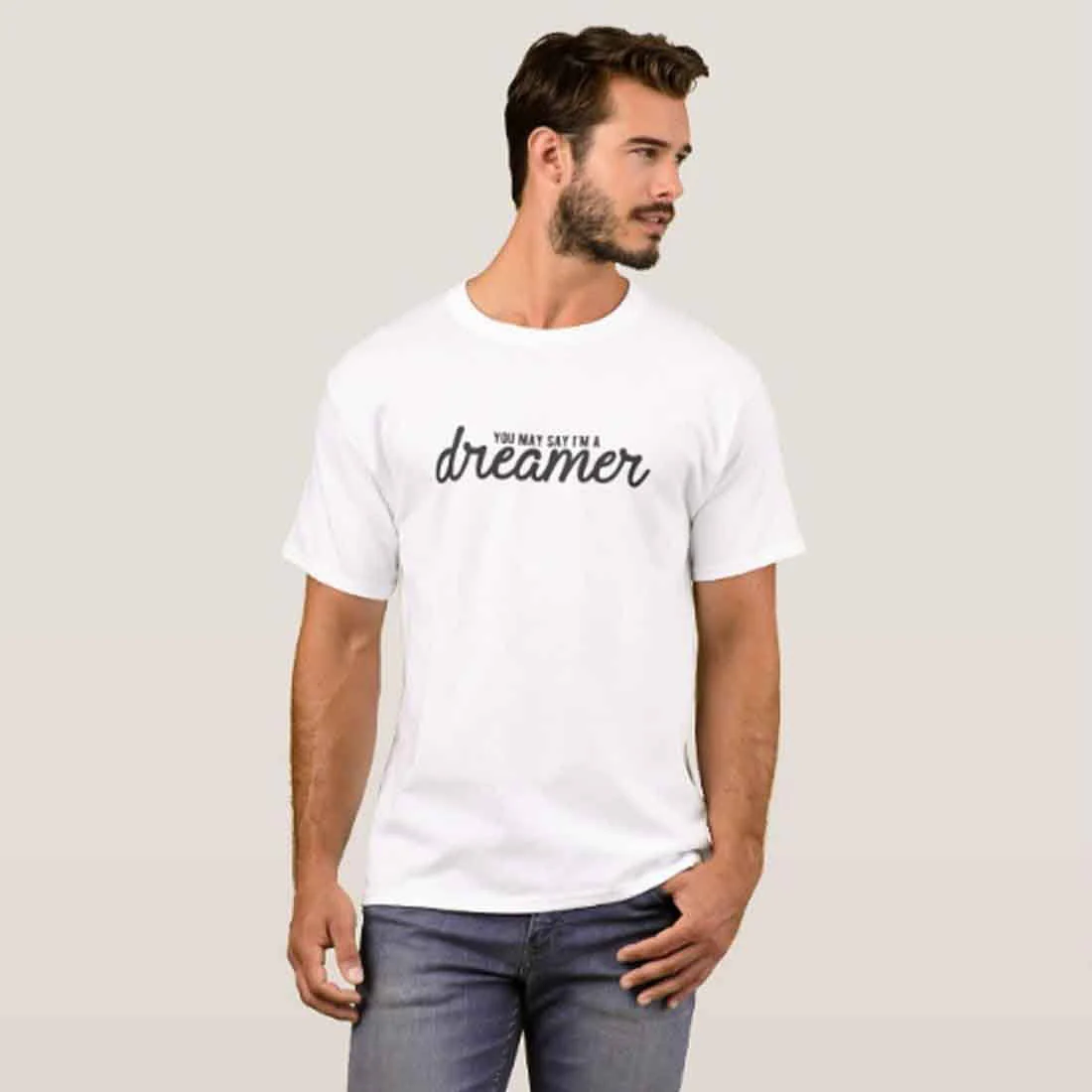 Nutcase Designer Round Neck Men's T-Shirt Wrinkle-Free Poly Cotton Tees - Dreamer - Image 3