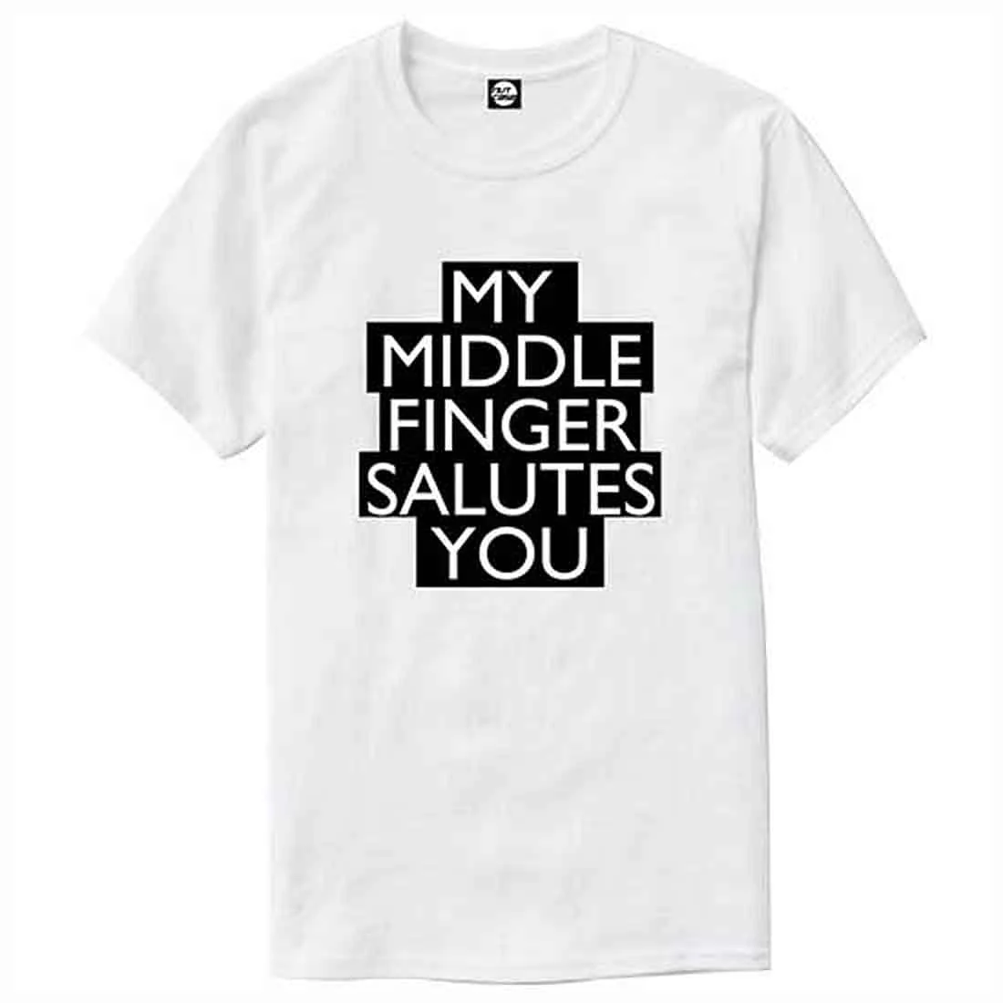 Nutcase Designer Round Neck Men's T-Shirt Wrinkle-Free Poly Cotton Tees - My Middle Finger - Image 4