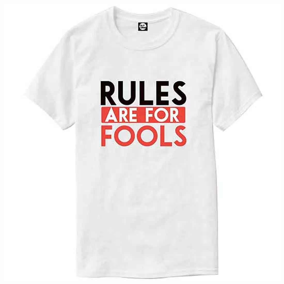 Nutcase Designer Round Neck Men's T-Shirt Wrinkle-Free Poly Cotton Tees - Rules are for Fools - Image 4