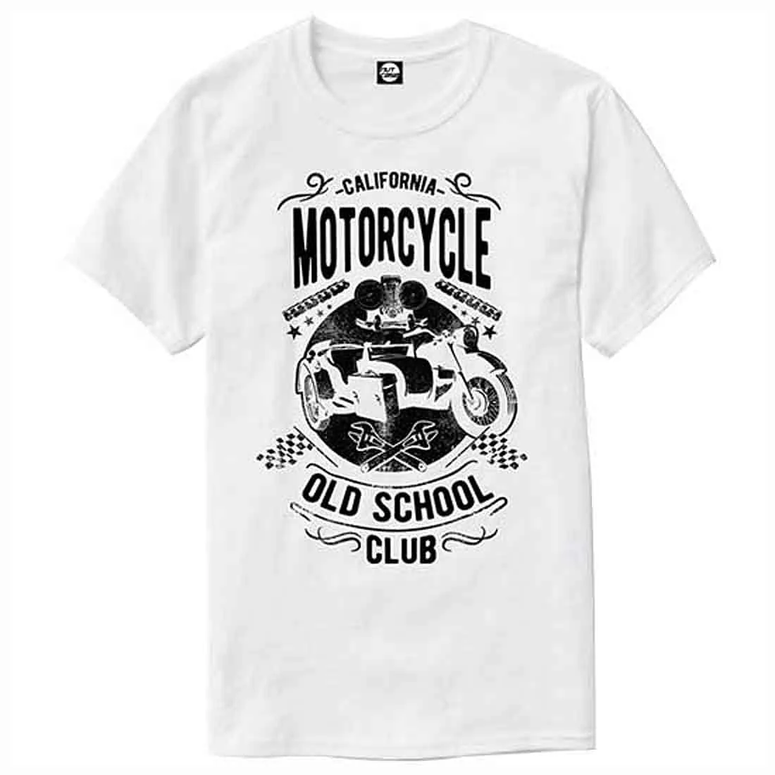 Nutcase Designer Round Neck Men's T-Shirt Wrinkle-Free Poly Cotton Tees - Old Motorcycle - Image 4