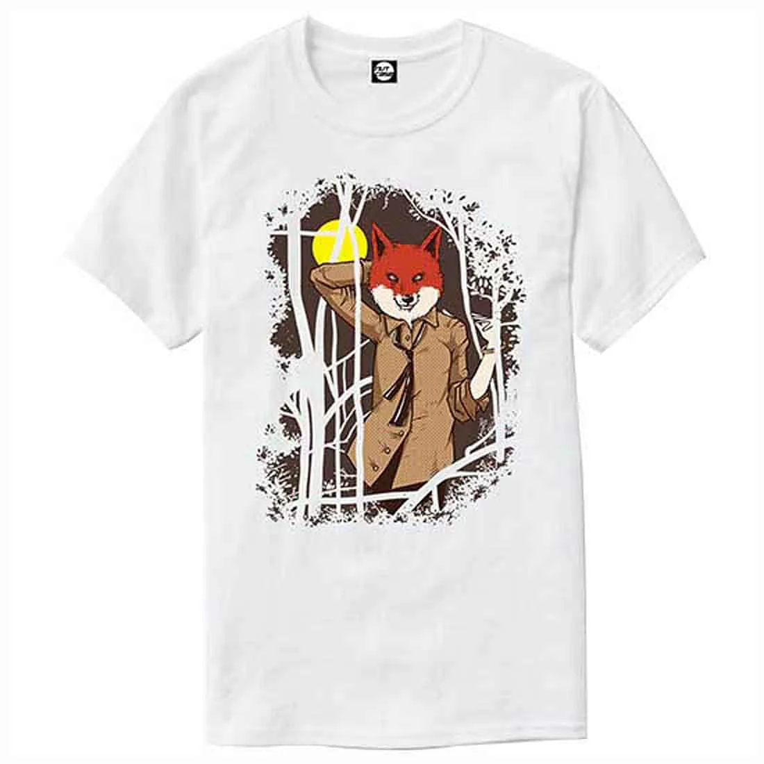 Nutcase Designer Round Neck Men's T-Shirt Wrinkle-Free Poly Cotton Tees - Fox Hip - Image 4