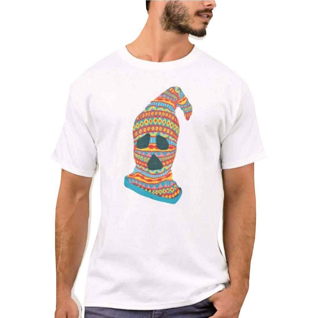 Nutcase Designer Round Neck Men's T-Shirt Wrinkle-Free Poly Cotton Tees - Ghost Face