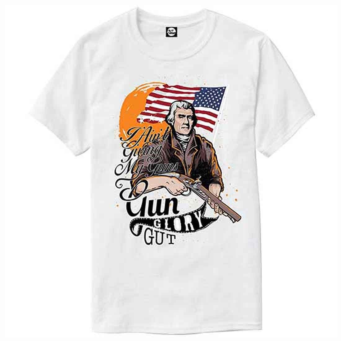 Nutcase Designer Round Neck Men's T-Shirt Wrinkle-Free Poly Cotton Tees - Gun Glory - Image 4