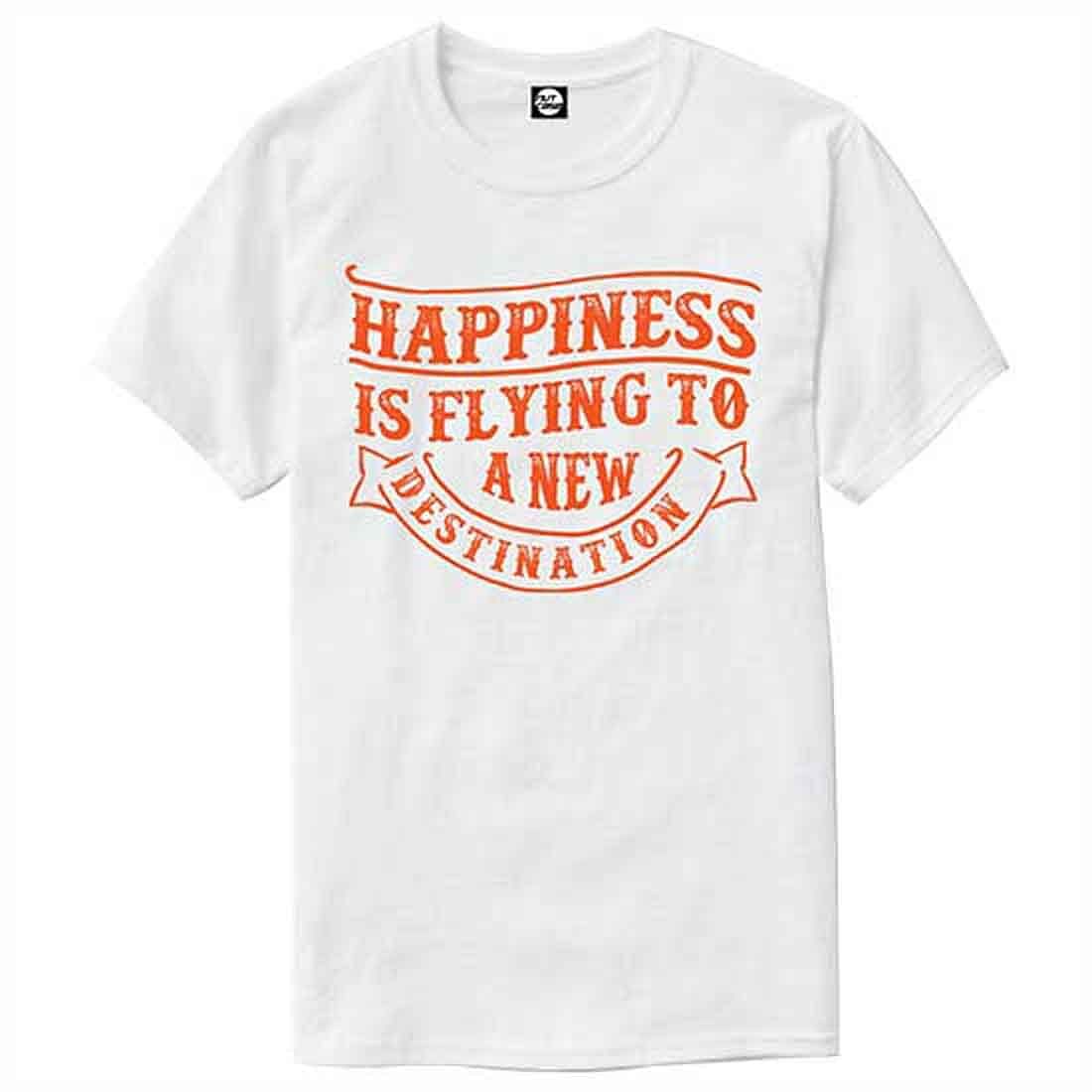 Nutcase Designer Round Neck Men's T-Shirt Wrinkle-Free Poly Cotton Tees - Happiness is Flying - Image 4