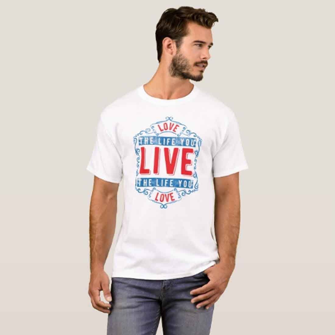 Nutcase Designer Round Neck Men's T-Shirt Wrinkle-Free Poly Cotton Tees - Love is Life - Image 3