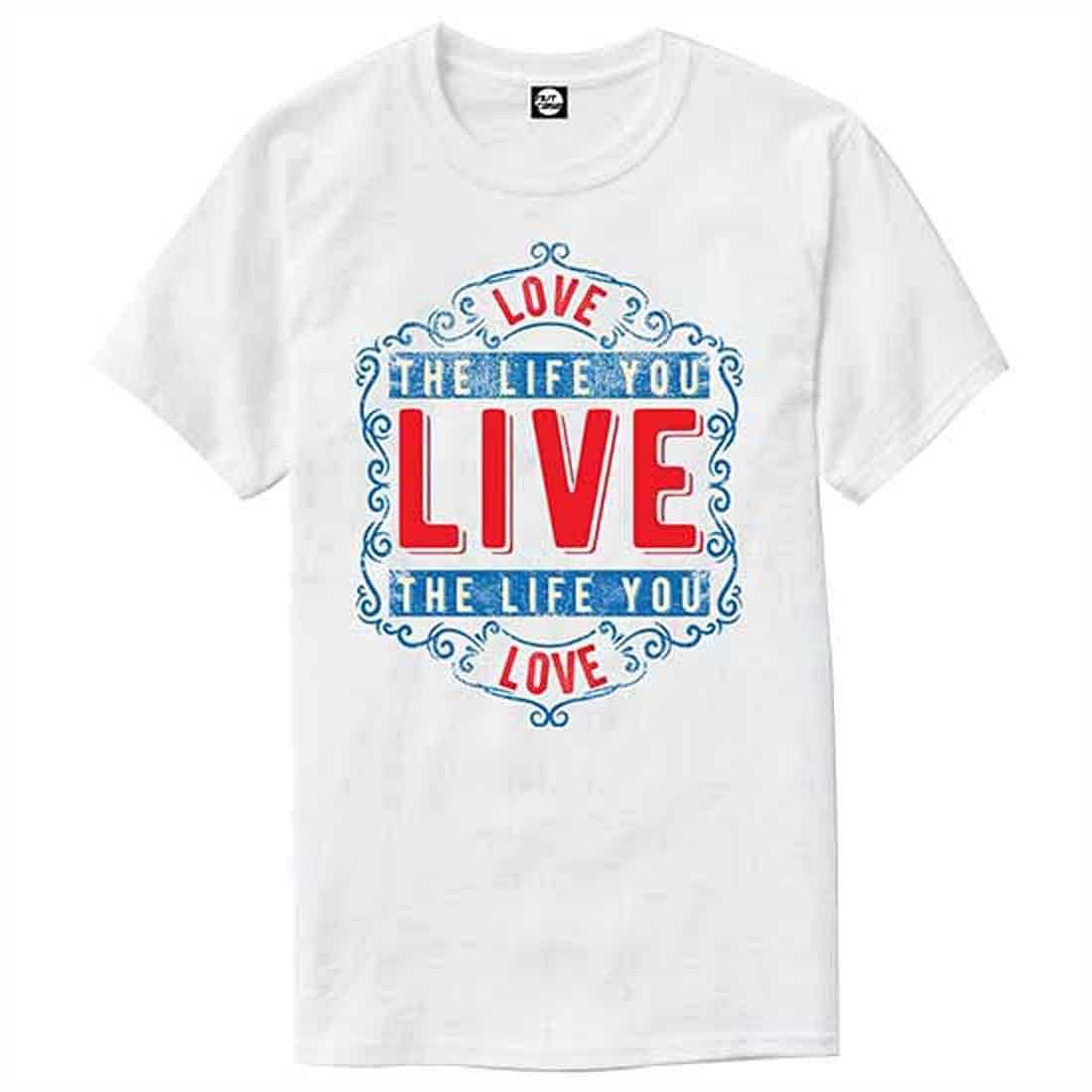 Nutcase Designer Round Neck Men's T-Shirt Wrinkle-Free Poly Cotton Tees - Love is Life - Image 4