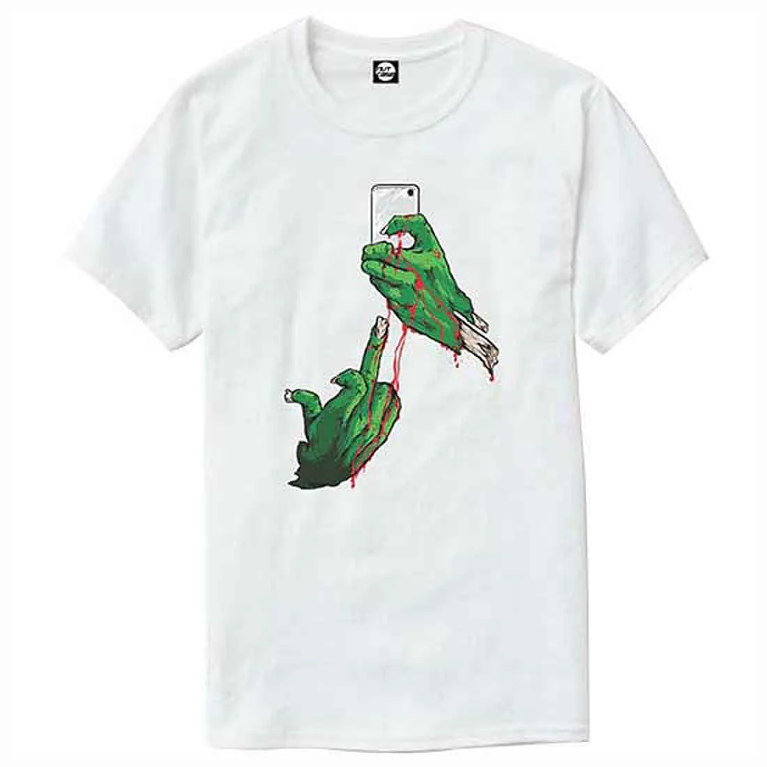 Nutcase Designer Round Neck Men's T-Shirt Wrinkle-Free Poly Cotton Tees - Zombies Phone - Image 4