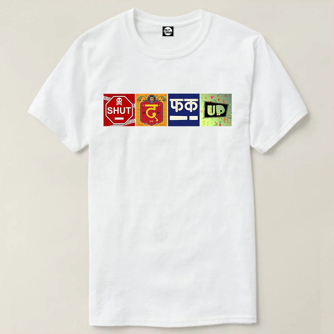 Nutcase Designer Round Neck Men's T-Shirt Wrinkle-Free Poly Cotton Tees - Shut The FK Up - Image 4