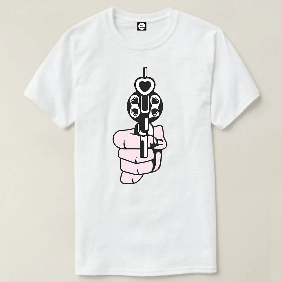 Nutcase Designer Round Neck Men's T-Shirt Wrinkle-Free Poly Cotton Tees - Gun - Image 4