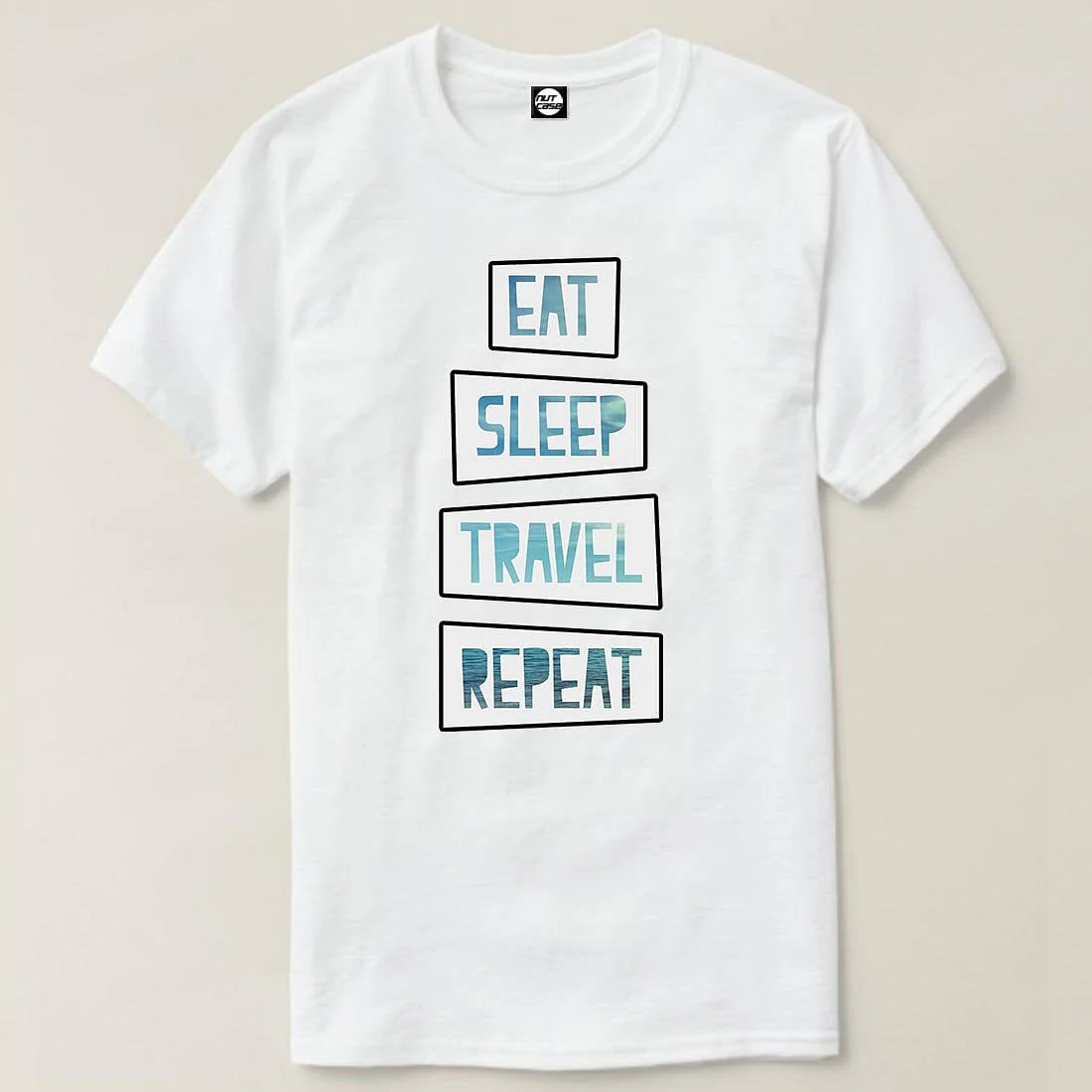 Nutcase Designer Round Neck Men's T-Shirt Wrinkle-Free Poly Cotton Tees - Eat Sleep Travel Repeat - Image 4