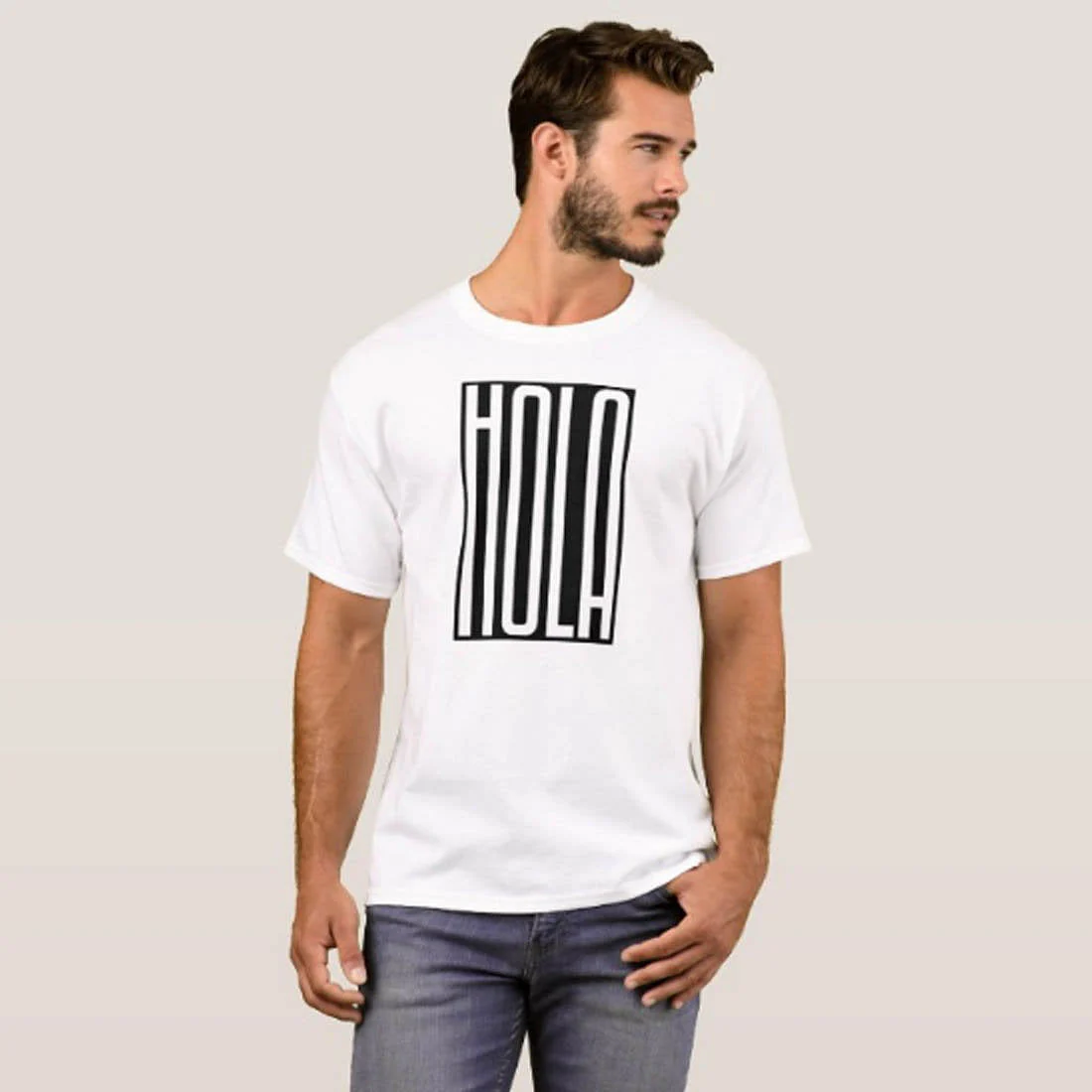 Nutcase Designer Round Neck Men's T-Shirt Wrinkle-Free Poly Cotton Tees - Hola - Image 3